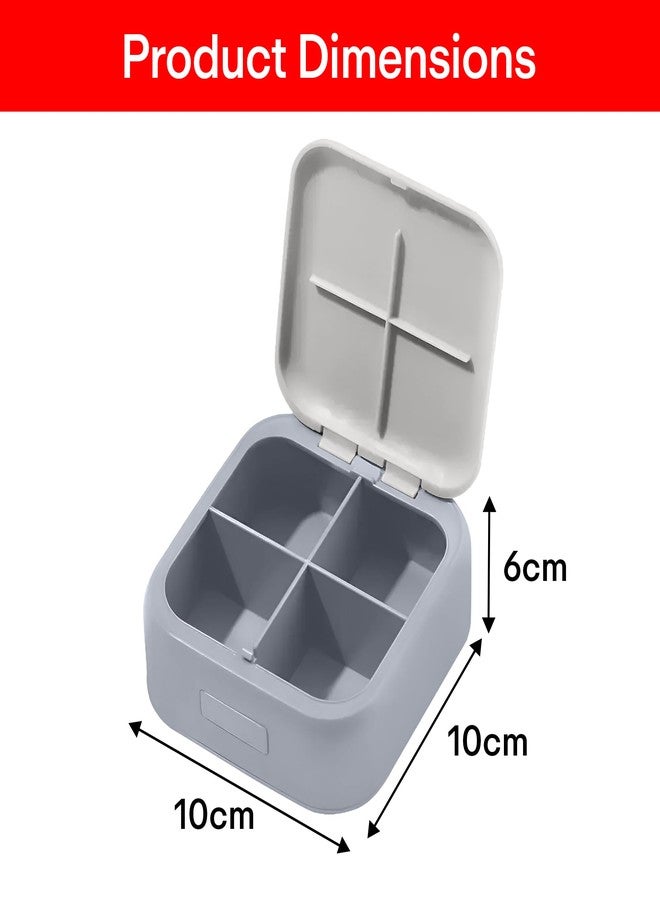 PRIME PICK مجموعة علب تنظيم الأدوية Prime Pick (قطعتان) - علبة أدوية صغيرة الحجم ومريحة بأربعة أقسام، مزودة بقفل بزر ضغط، وختم مزدوج مانع للتسرب، وخفيفة الوزن، مصنوعة من مادة البولي بروبيلين الآمنة، وتناسب الجيوب والحقائب. - Image 3